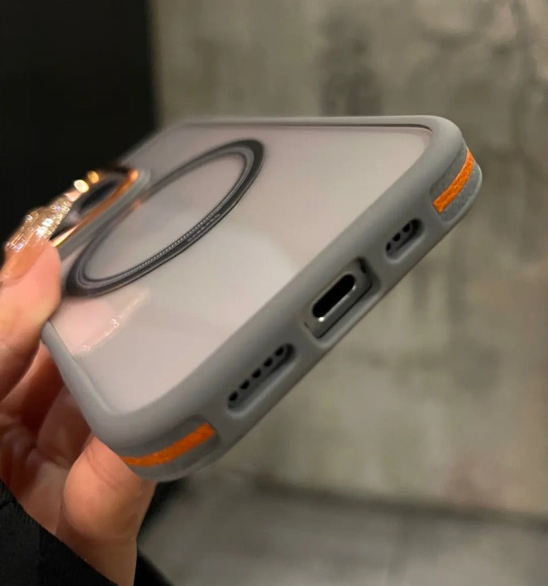 Two-color Simple Transparent Magnetic Phone Case For iPhone