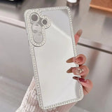 Luxury Plating Diamond Make Up Mirror Phone Case For Samsung