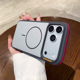 Color-blocked Four-corner Shockproof Magnetic Phone Case For iPhone