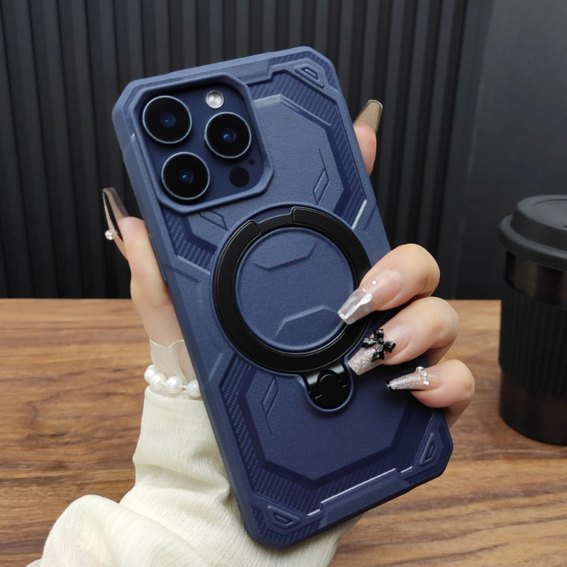 Magnetic Folding Bracket Silicone Phone Case For iPhone