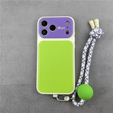 Color-blocked Phone Case with Lanyard For iPhone