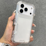 3 in 1 Transparent Heavy Duty Armor Phone Case For iPhone