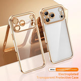 Electroplated Transparent Magnetic Phone Case For iPhone