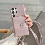 Card Slot Lanyard Half-covered Mobile Phone Case For Samsung