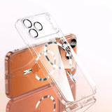 Plating Clear Lens Protector Magnetic Phone Case For iPhone