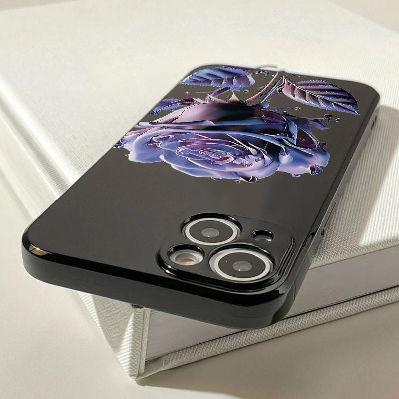 Purple Flower Soft Phone Case For iPhone