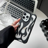 Fashion Matte 3D Hollowed Flame Phone Case For iPhone