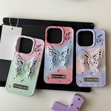 Gradient Butterfly Stand Phone Case For iPhone