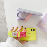 Fluorescent Lanyard Necklace Wrist Strap Holder Case For iPhone