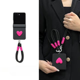 Heart-shaped Crossbody Phone Case with Carrying Strap For Samsung Z Flip 7 6 5