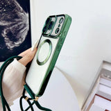 Crossbody Lanyard Strap Plating Magnetic Case For iPhone