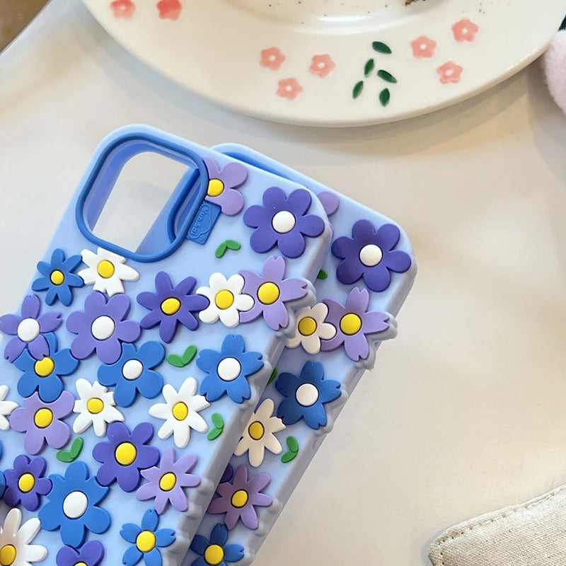 Flower Soft Silicone Luxury Phone Case For iPhone