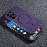 Carbon Fiber Pattern Magnetic Case For Samsung