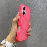 Magnetic Neon Color Matte Translucent Armor Shockproof Case For iPhone