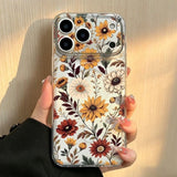 Retro Bouquet Transparent Magnetic Phone Case For iPhone