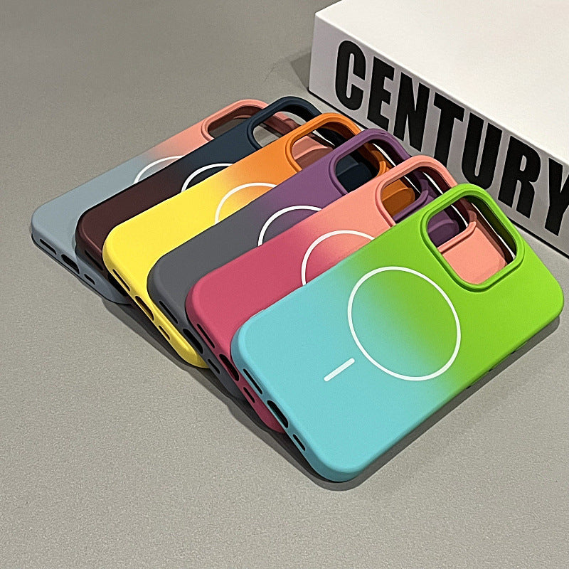 Gradient Thin Circle Magnetic Phone Case For iPhone