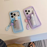 Solid Color Pocket Slippers Silicone Phone Case For iPhone