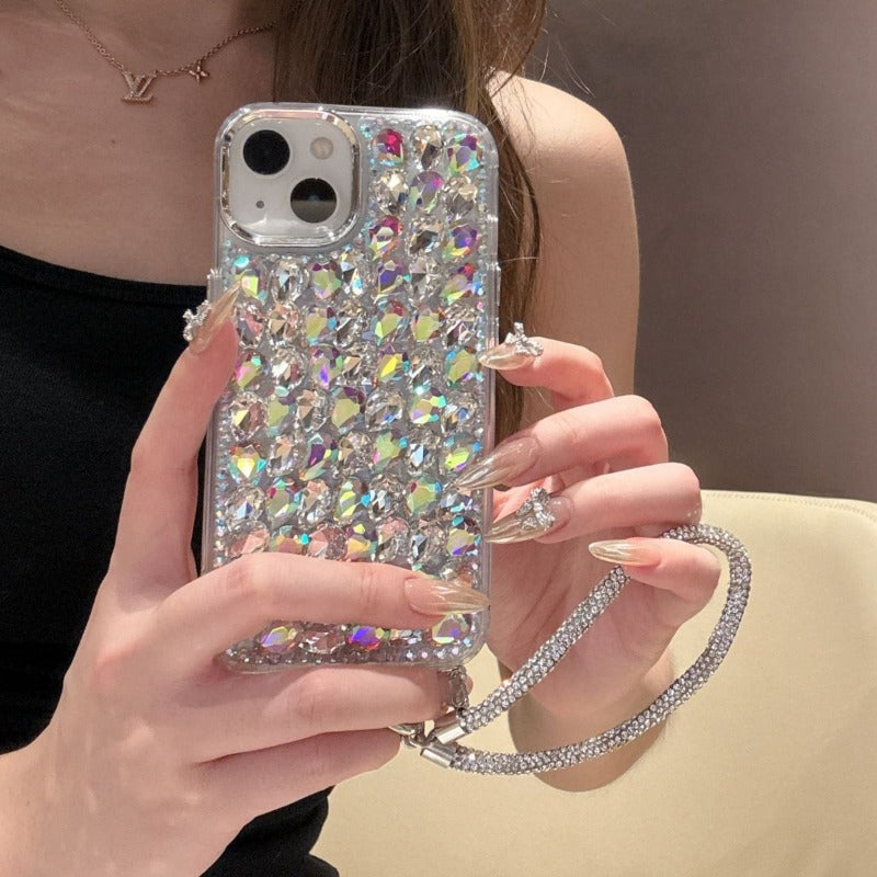 Electroplating 3D Glass Rhinestone Phone Case For iPhone