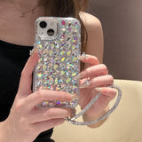 Electroplating 3D Glass Rhinestone Phone Case For iPhone