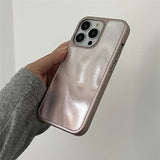 Metallic Paint Fine Sand Wave Pattern Mobile Phone Case For iPhone