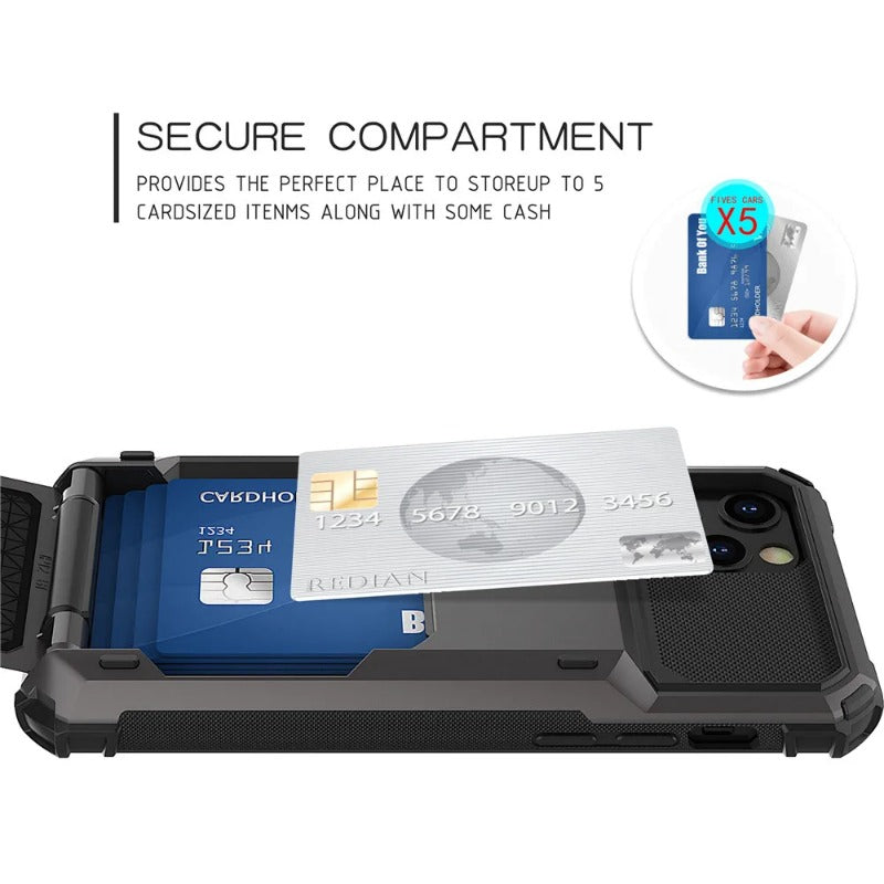Wallet 4-Card Slot Credit Phone Case For iPhone