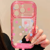 Minimalist Polka Dot Large Window Phone Case For iPhone