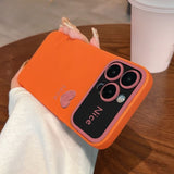 Heart-shaped Large Window Phone Case For iPhone