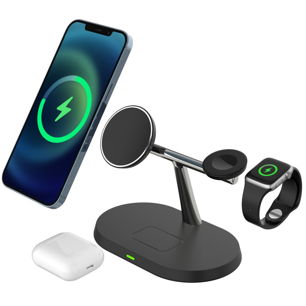 3-in-1 Magnetic Wireless Charger for Apple Phones, Earphones, and Watches