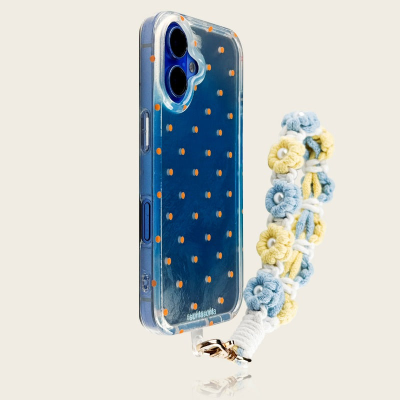 Polka Dot Black Flower Phone Case For iPhone