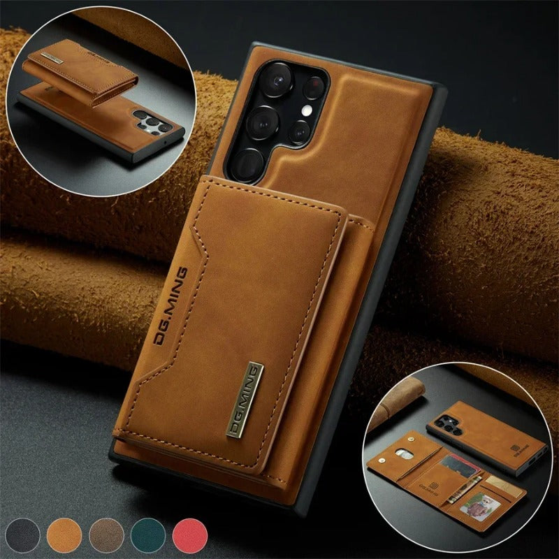 2 in 1 Magnetic Detachable Leather Wallet Case For Samsung