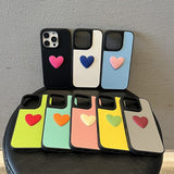 Contrast Color Heart Phone Case For iPhone