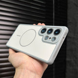 Color-blocked Frosted Magnetic Phone Case For Samsung