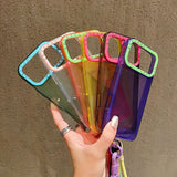 Candy-colored Lanyard Phone Case For iPhone