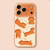 Hollow-out Transparent Soft Cat and Dog Phone Case For iPhone