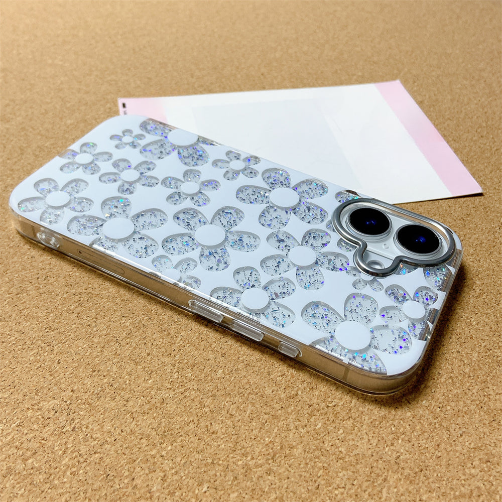 Hollow Glitter Flower Phone Case For iPhone