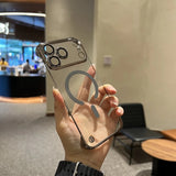 Ultra Thin PC Plating  Frameless Magnetic Case For iPhone