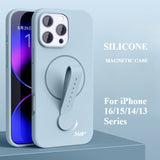 Liquid Silicone Magnetic Ring Phone Case For iPhone