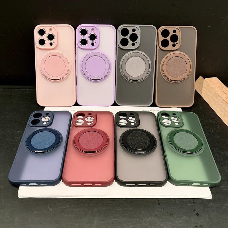 Magnetic Bracket Wireless Charging Case For iPhone