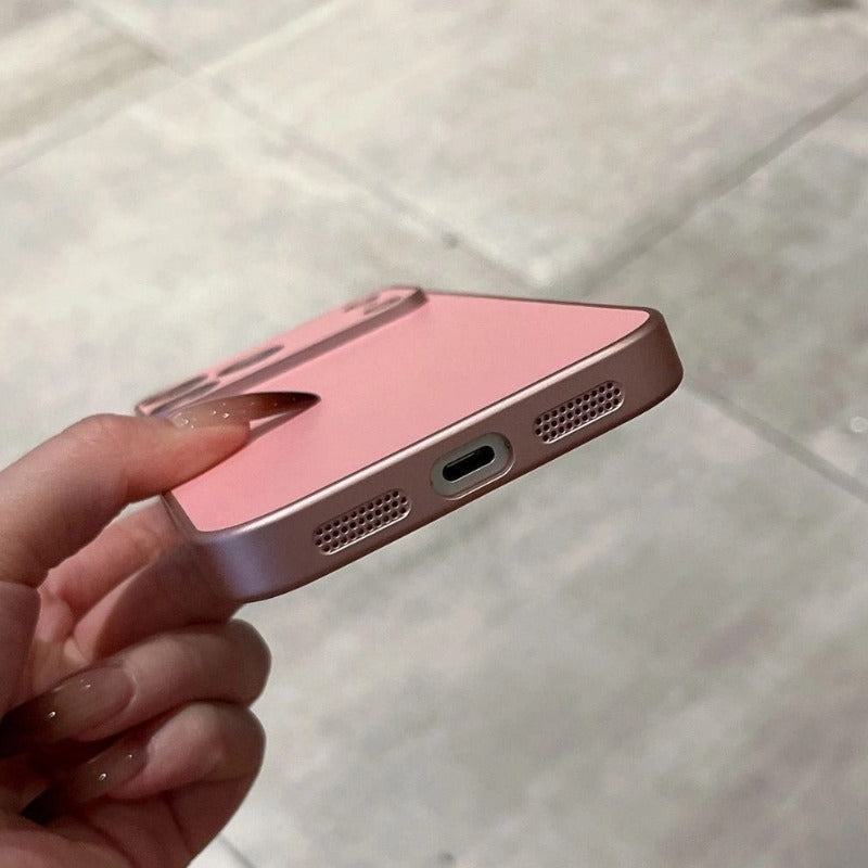 Solid Color Large Window Phone Case For iPhone