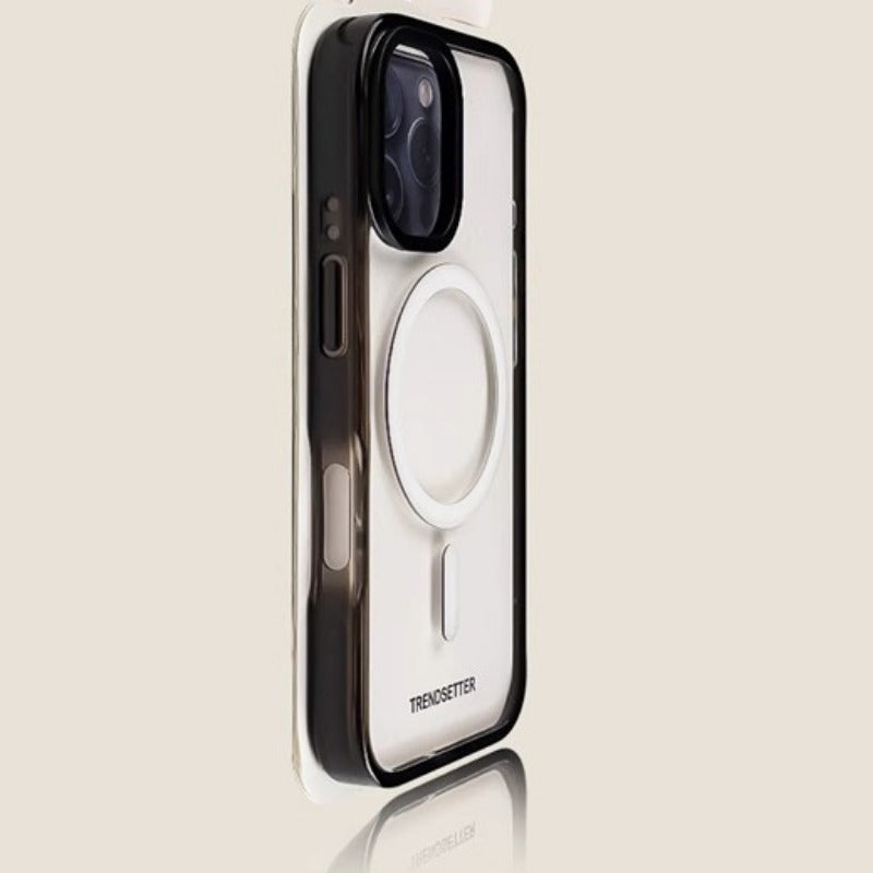 Magnetic Contrast Color Acrylic Wireless Charging Case For iPhone
