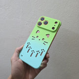 Cat-shaped Cutout Frameless Phone Case For iPhone