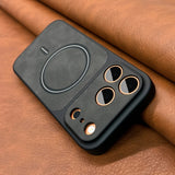 Artificial Leather Matte Magnetic Phone Case For iPhone
