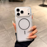 Mesh Heat Dissipation Magnetic Phone Case For iPhone