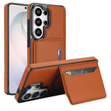 Magnetic Card-inserting Leather Phone Case For Samsung