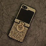 PC Hinge Ring Glitter Phone Case For Samsung Z FLIP 7 6 5 4 3