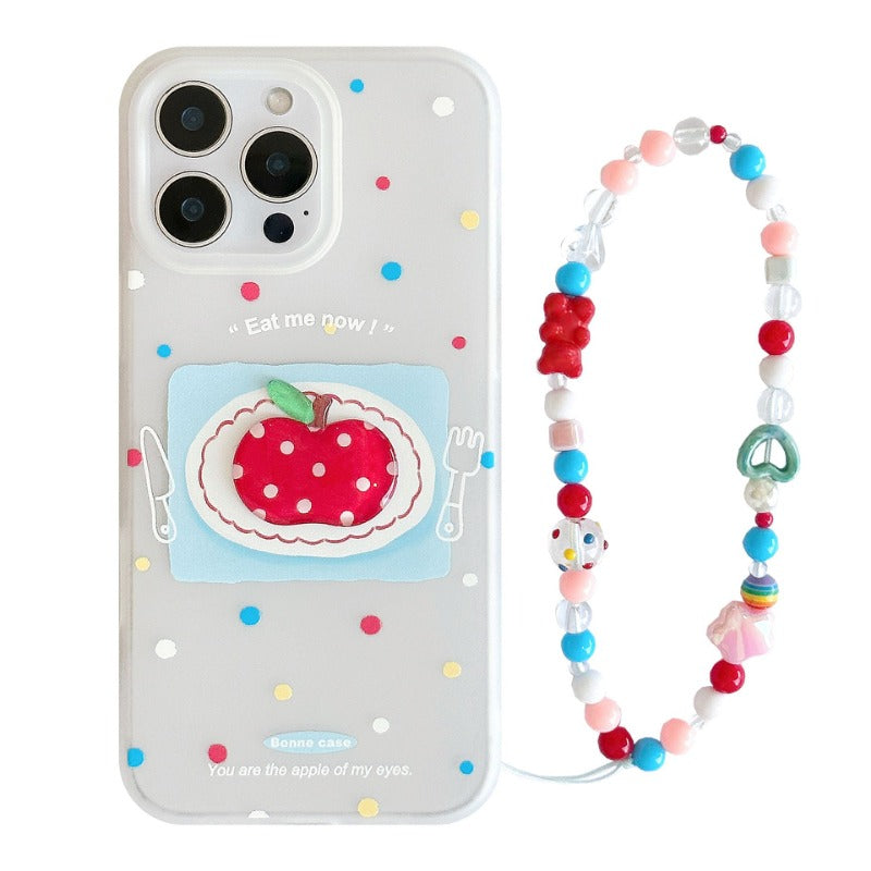 Polka Dot Lanyard Silicone Phone Case For iPhone