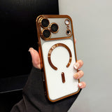 Electroplated Transparent Magnetic Phone Case For iPhone