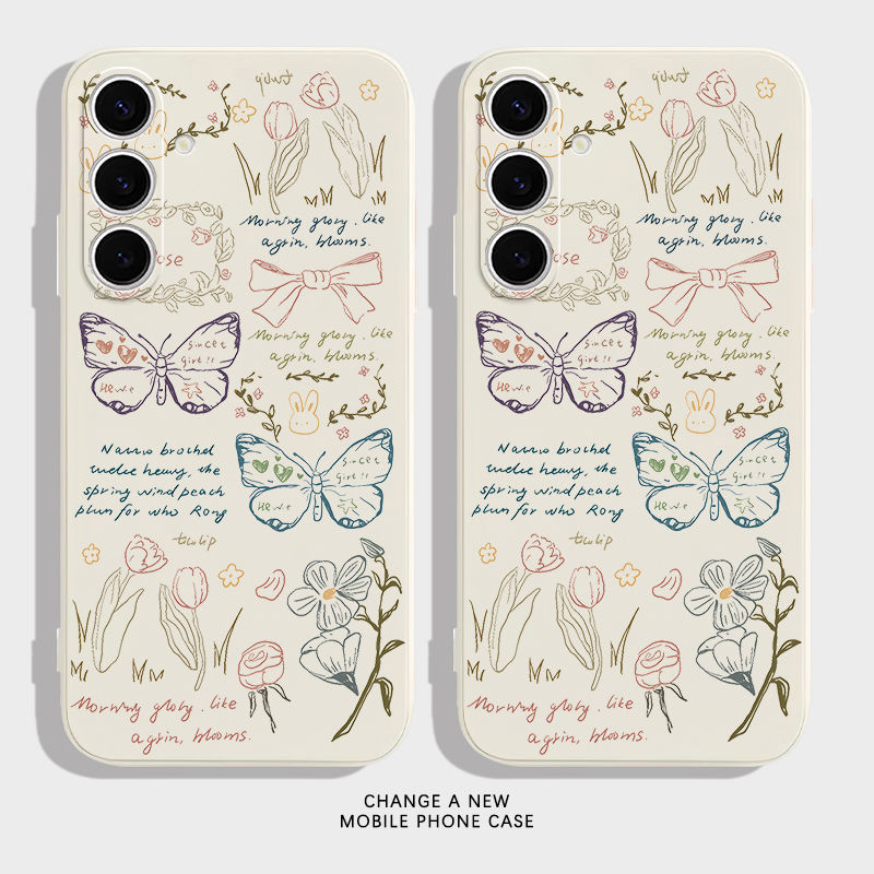 Custodia in silicone anticaduta Butterfly Diary per Samsung