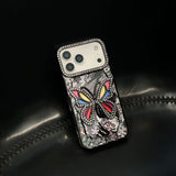 Electroplated Hollowed-out Rhinestone Butterfly Phone Case For iPhone