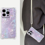 Butterfly Silicone Crossbody Phone Case For iPhone